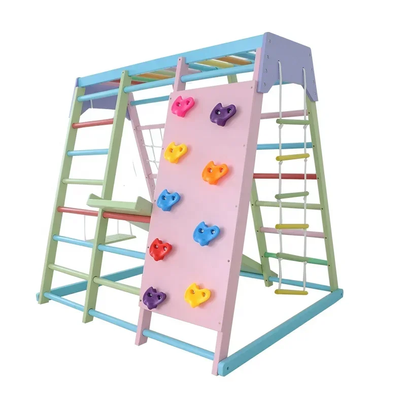 مجموعة ألعاب تسلق خشبية للأطفا - مراجعة Home Gym Equipment Set وسعره